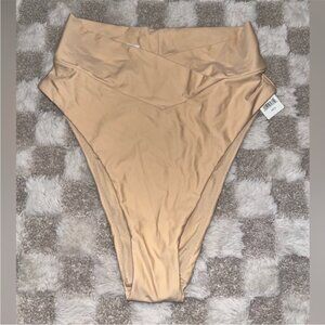 Aerie swim High-Waisted Tan Bikini Bottom size small